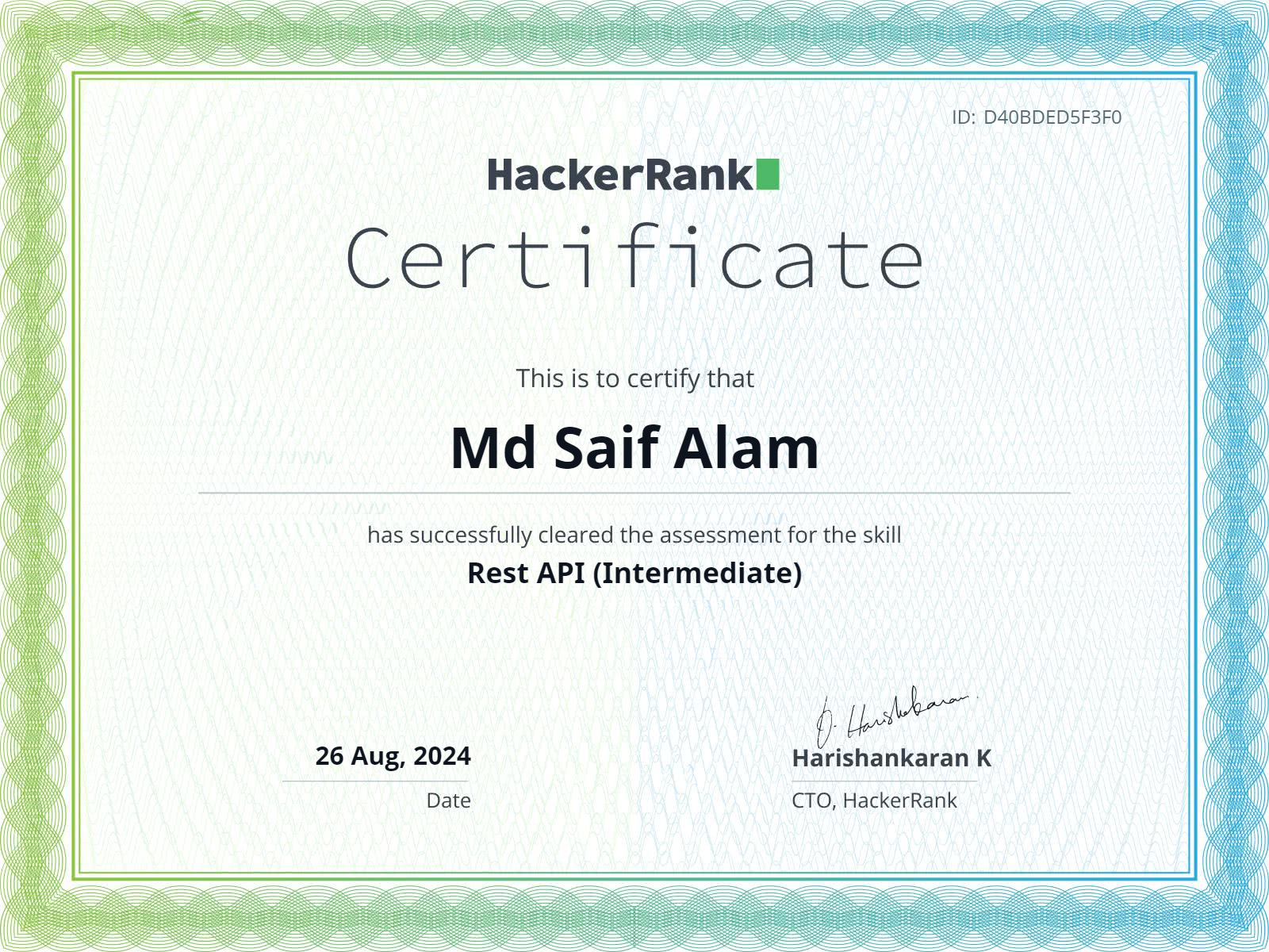 Rest API (Intermediate) Certificate